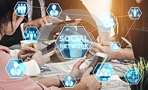 Social media and people network technology concept