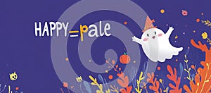 Social media post templates with ghosts and pumpkins. Halloween holiday social media storytelling post frames with witch photo