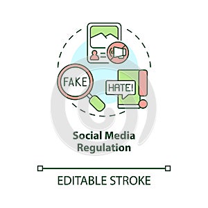 Social media regulation concept icon