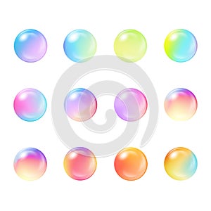 Social media round cover icons, web buttons with gradient vector. Infographic spheres template for bloggers