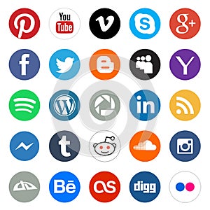 Social media round icons