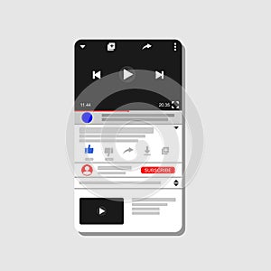 Social media screen template mobile video player