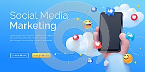 social media seo marketing illustration