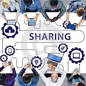 Social Media Sharing Online Exchange Concept