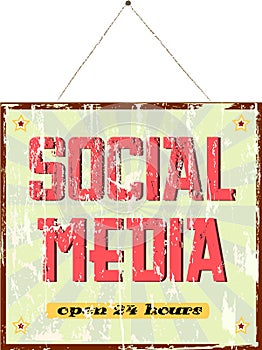 Social media sign photo