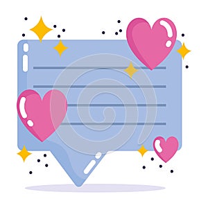 Social media, speech bubble message sms in cartoon style