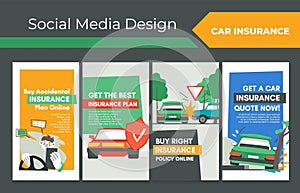 Social media story set with car insurance offer