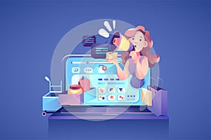 Social Media Strategy  Flat Illustration concept.