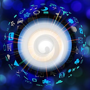 Social media on technology conceps,abstract background