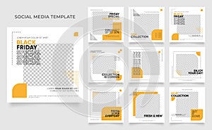 Social media template banner blog fashion sale promotion. fully editable instagram and facebook square post frame puzzle organic