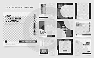 Social media template banner blog fashion sale promotion. fully editable instagram and facebook square post frame puzzle organic