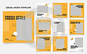 social media template banner blog fashion sale promotion. fully editable instagram and facebook square post frame puzzle organic