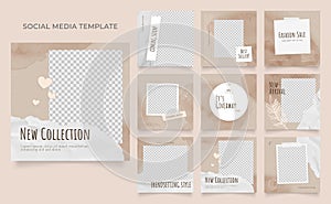 Social media template blog fashion sale promotion. fully editable instagram and facebook square post frame organic sale poster.