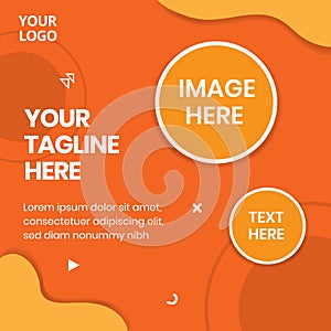 Social media template orange color shapes background design eps file 02