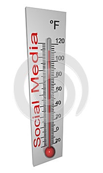 Social media with thermometer concept