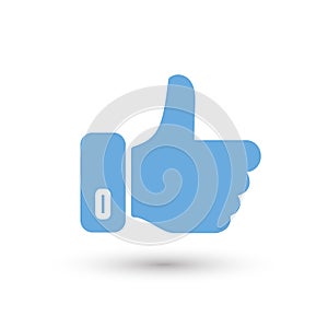 Social media thumb up color icon white background