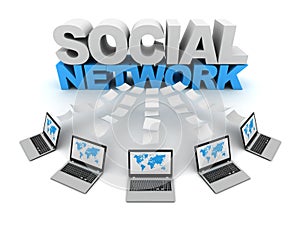 social network 3d concept illustration