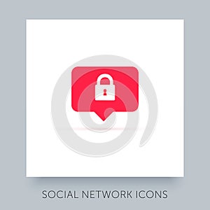 Social network app icon. UX UI design tooltip element. Instagram notification vector icon.