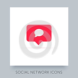 Social network app icon. UX UI design tooltip element. Instagram notification vector icon.