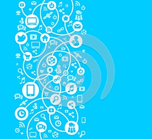 Social Network background of the icons vector