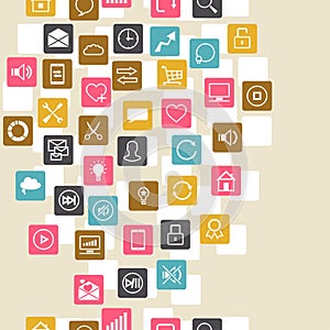 Social network background of SEO internet icons