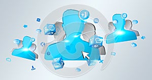 Social network blue avatar