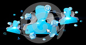 Social network blue avatar