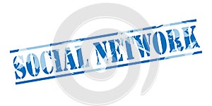 Social network blue stamp