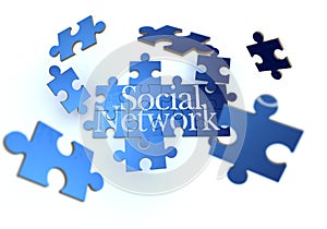 Social network blue and white