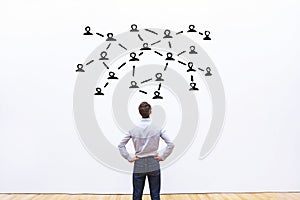Social network or communication concept, connection