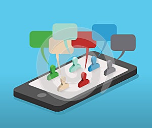 Social network communication on mobile phone