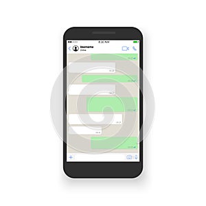 Social network concept. Blank template. Messenger window. Chating and messaging concept. Vector.