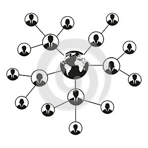 Social network concept. Connecting people. Network business on a white background.