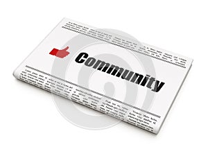 Social network concept: newspaper with Community