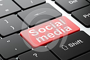 Social network concept: Social Media on computer keyboard background