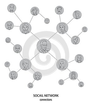 Social network concept vector