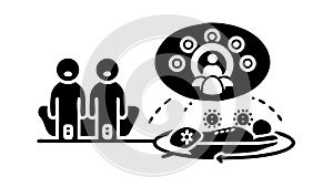 Social Network Connecting People, Digital Communication, vector design Generative AI