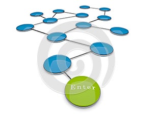 Social network connection. 3d illustration