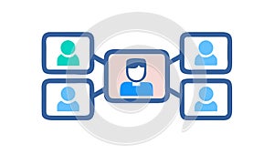 Social Network Connection: Abstract People Group Icon, vector design Generative AI