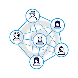 Social Network connection between people. Social Networking. Social media. Share concept