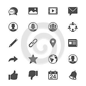 Social network flat icons