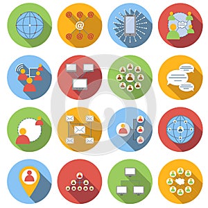 Social network flat icons set