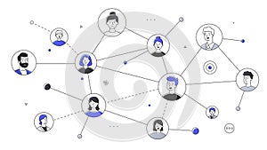 Social network global structure vector linear