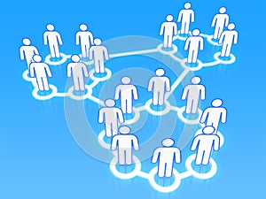 Social network groups concept 3D