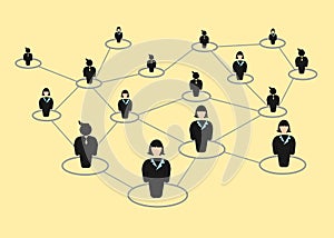 social network icon business people link network ,vector, illustration.