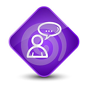 Social network icon elegant purple diamond button