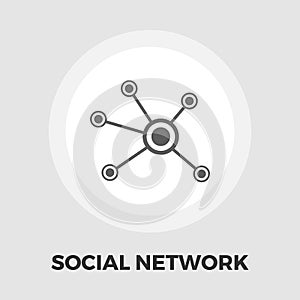 Social network icon flat