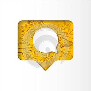 Social network icon follower, new comment, paper cut style