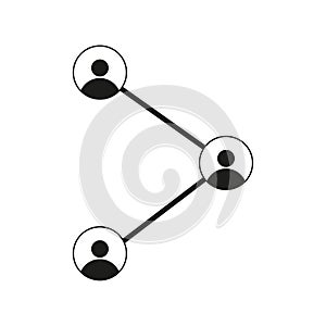 Social network icon. Interpersonal link. Community bond. Vector illustration. EPS 10.