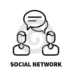 Social network icon or logo in modern line style.